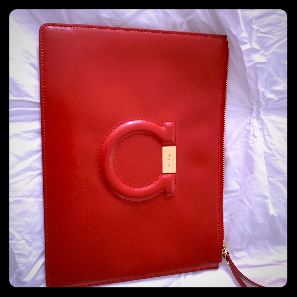 Salvatore Ferragamo large wristlet/clutch